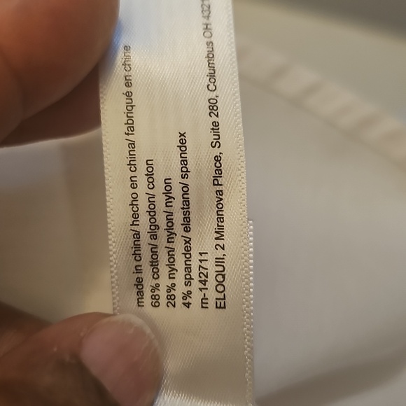 Eloquii White Tie Front Bib Collar Blouse - Picture 4 of 7